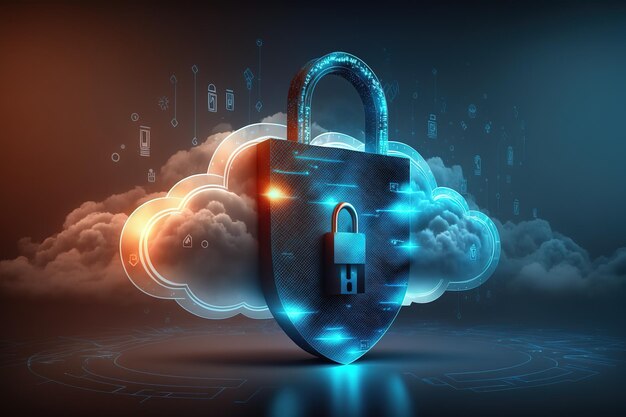 concepto ciberataques proteccion datos seguridad cibernetica sobre fondo azul software seguridad base datos 773539 268